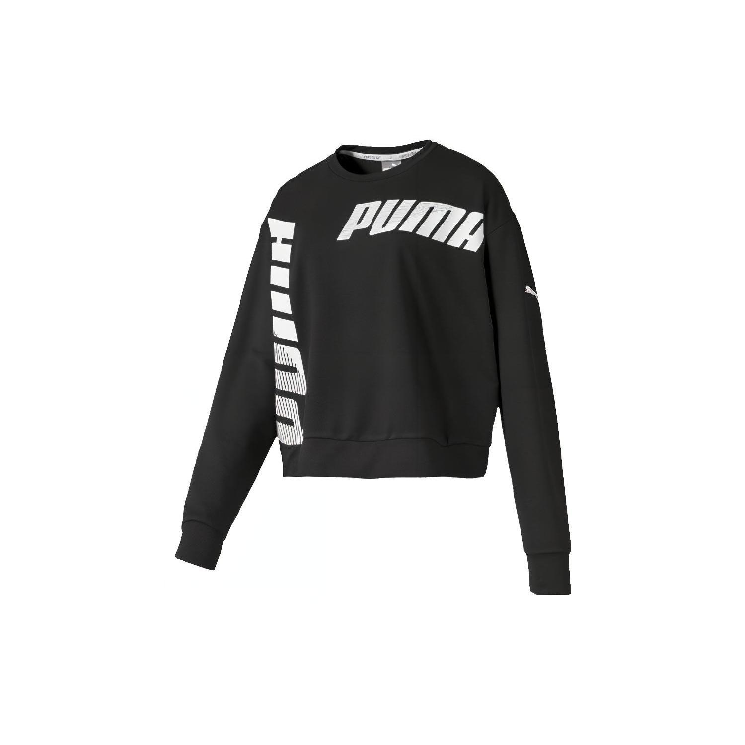 (WMNS) PUMA Casual Sports Breathable Round Neck Long Sleeves Hoodie Black Women s 581027-01 XL