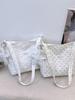 Korean Style Sweet Polka Dot Women's Versatile Shoulder Bag with Lace Trim