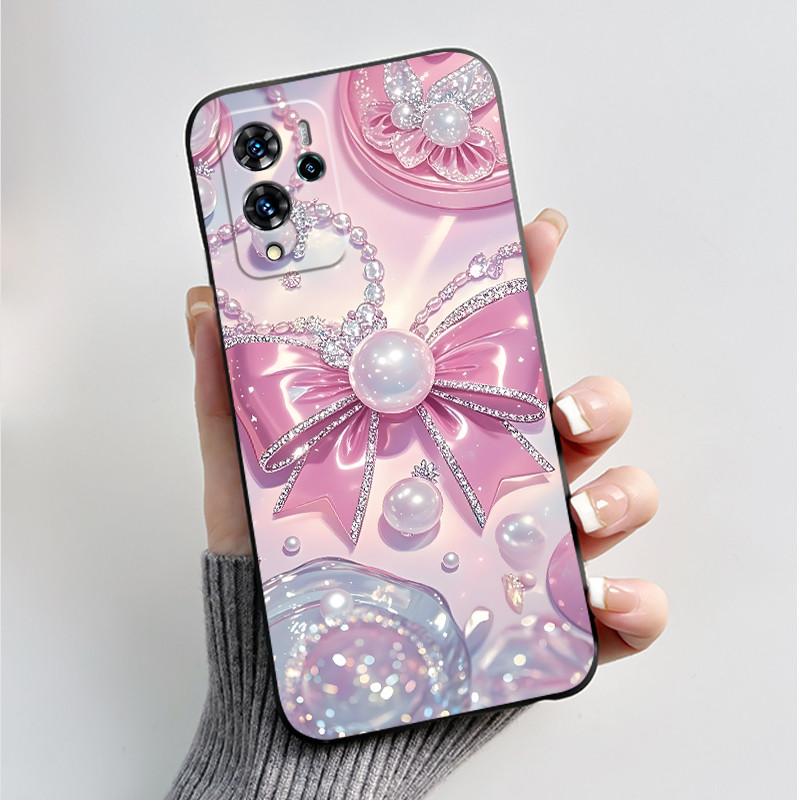 For ZTE V40 Pro 9046 Case Black Jelly Soft Silicone TPU Butterfly Flowers Pattern Phone Casing For ZTE Blade V40 Pro Back Cover