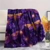 Purple Flower Butterfly  Print Flannel Blanket, High quality Comfortable for All Seasons, Home Decor, Warmth and Comfort