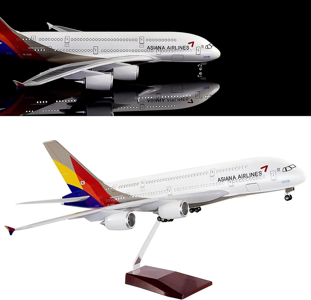 1/160 Scale 50.5CM Airplane Airbus A380 Air France Airline Model W LED Light & Wheel Diecast Plastic Resin Plane For Collection