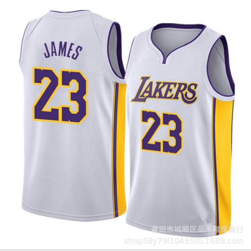 NBA Finals Basketbalshirt Lakers LeBron James 23 Davis 3 Authentieke Stijl Katoen Team Uniform