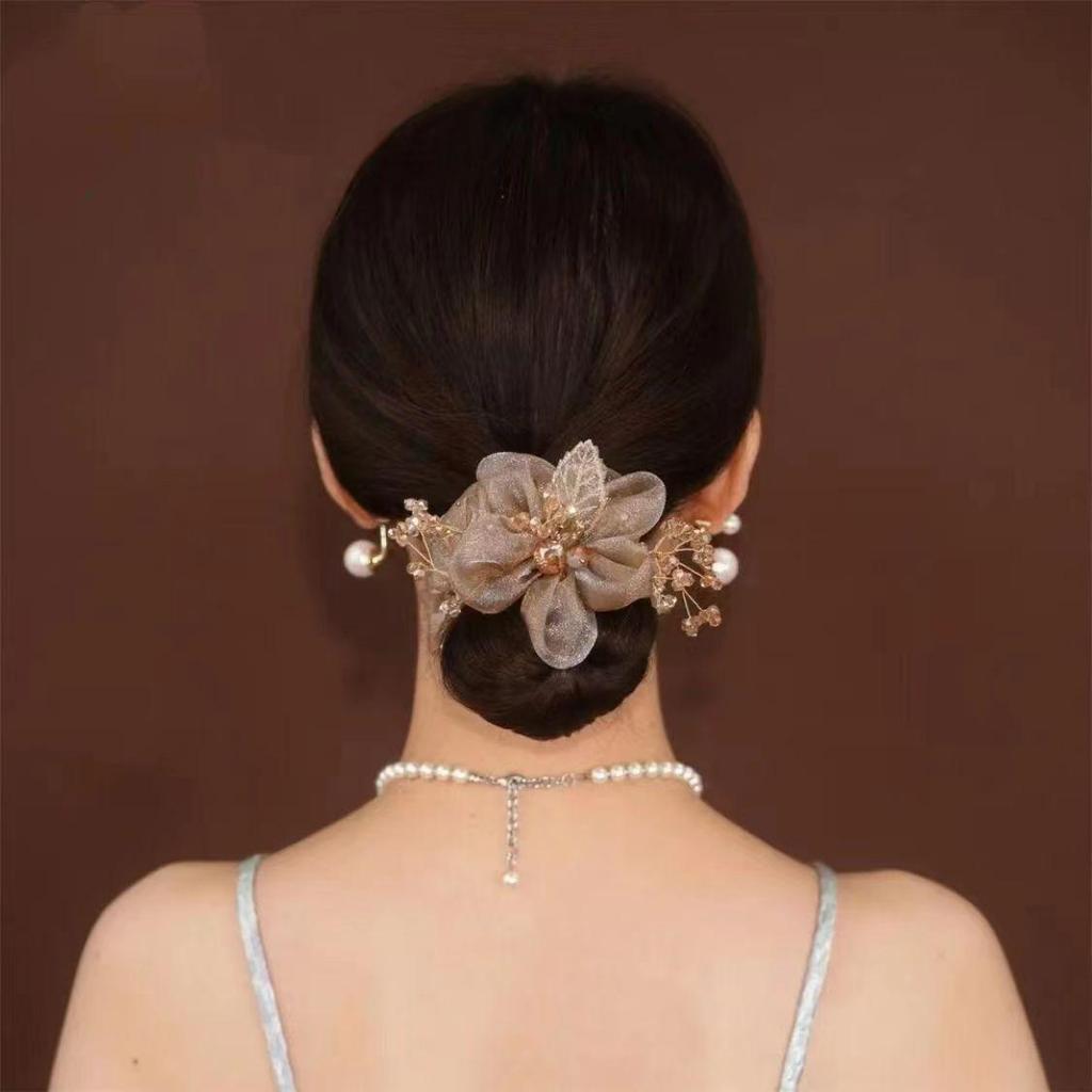 Elegant Gypsophila Organza Hair Band with Luxurious Floral Design for Women