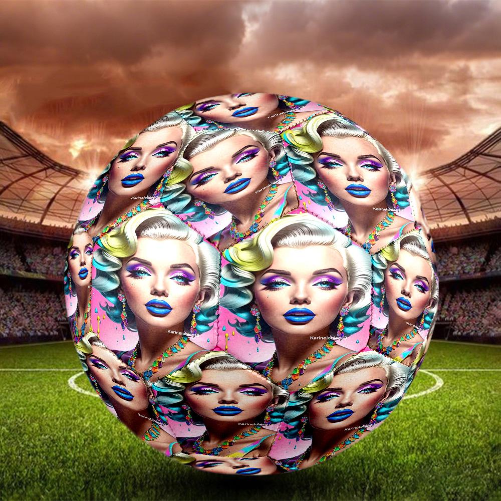 Marilyn Monroe Print Size 5 Soccer Ball, Standard Match Football for Sports Game and Team Practice, Ideal Gift for Soccer Fans