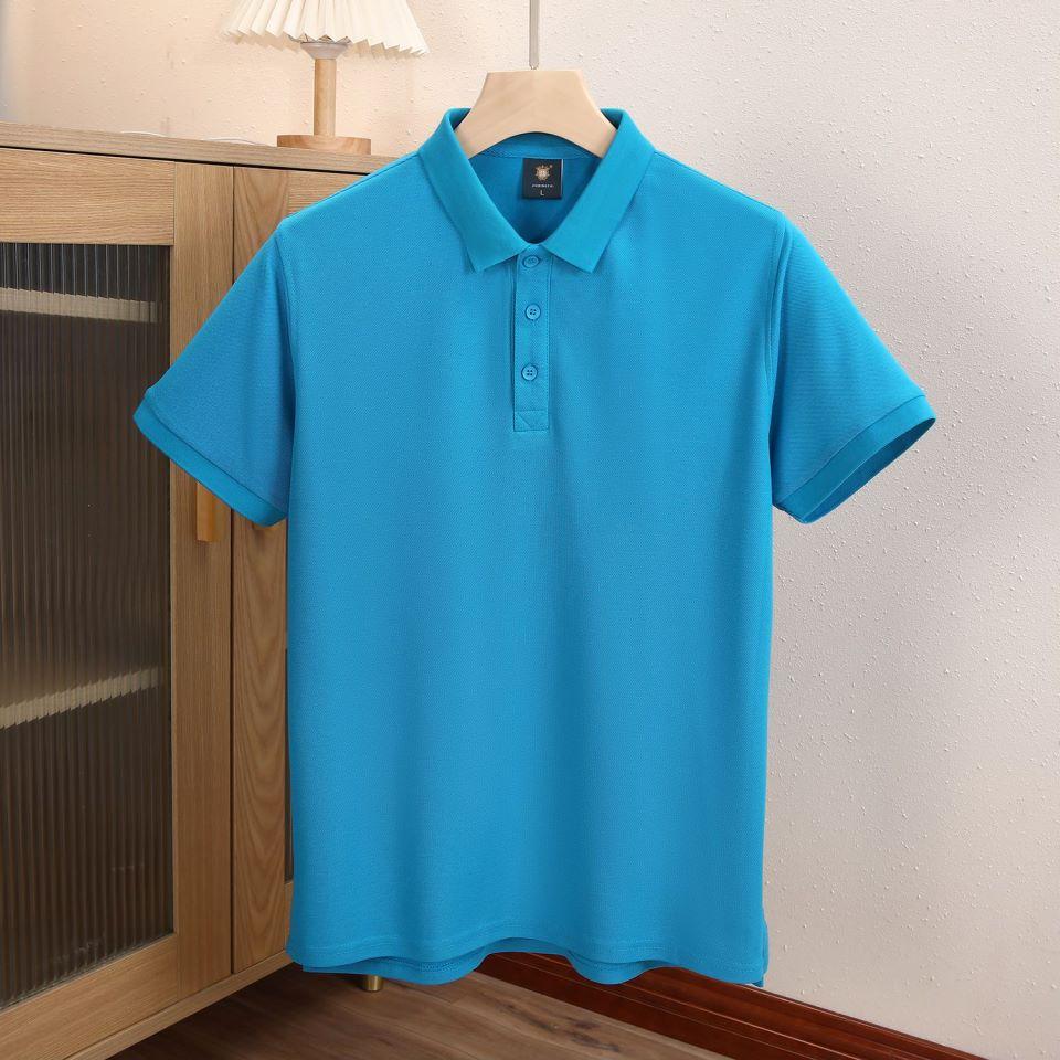 Oddychające Wygodne Bluzki Styl Casual Koszule Jednokolorowe Męskie i Damskie Koszule z Krótkim Rękawem z Klapami Letnia Odzież Robocza T-shirt YG-920J