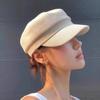 Spring and Autumn Simple Newsboy Hat White Black Cap Female Casual Sunshade Artist Hat Show Face Small Octagonal Hat Tide