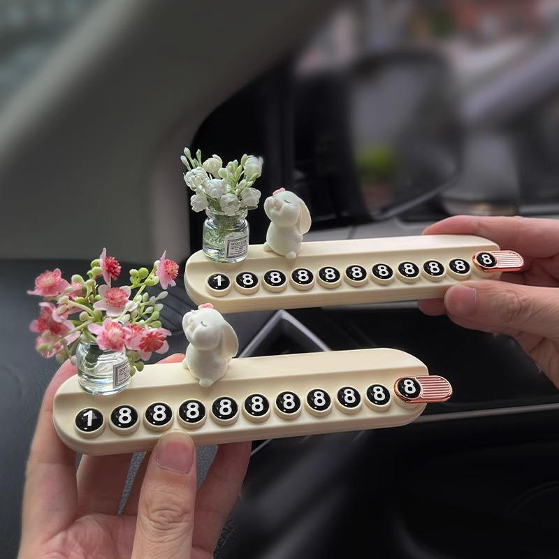 Cartoon Aromatherapy Car Number Plate for Temporary Parking