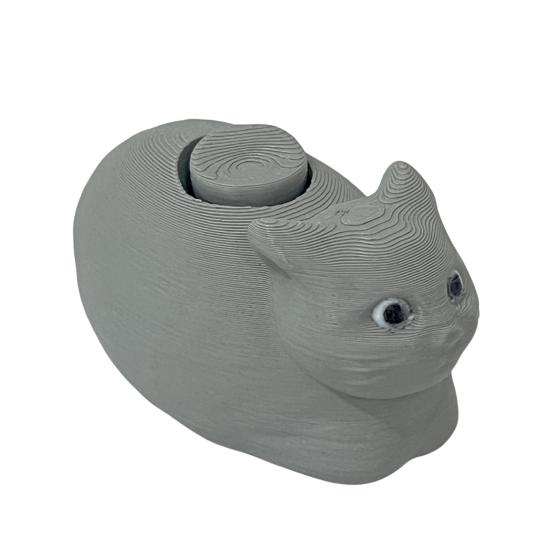 

Вращающаяся фигурка кота-мем, 3D-печатная PLA-статуэтка вращающегося котенка, скульптура для домашнего офиса, украшение рабочего стола, орнамент, мем, коллекционный подарок серый
