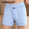 Men's Cotton Boxer Briefs High Waist Casual Plaid Pajama Shorts Plus Size Big Underwear Home Sleep Bottoms M L XL 2XL 3XL