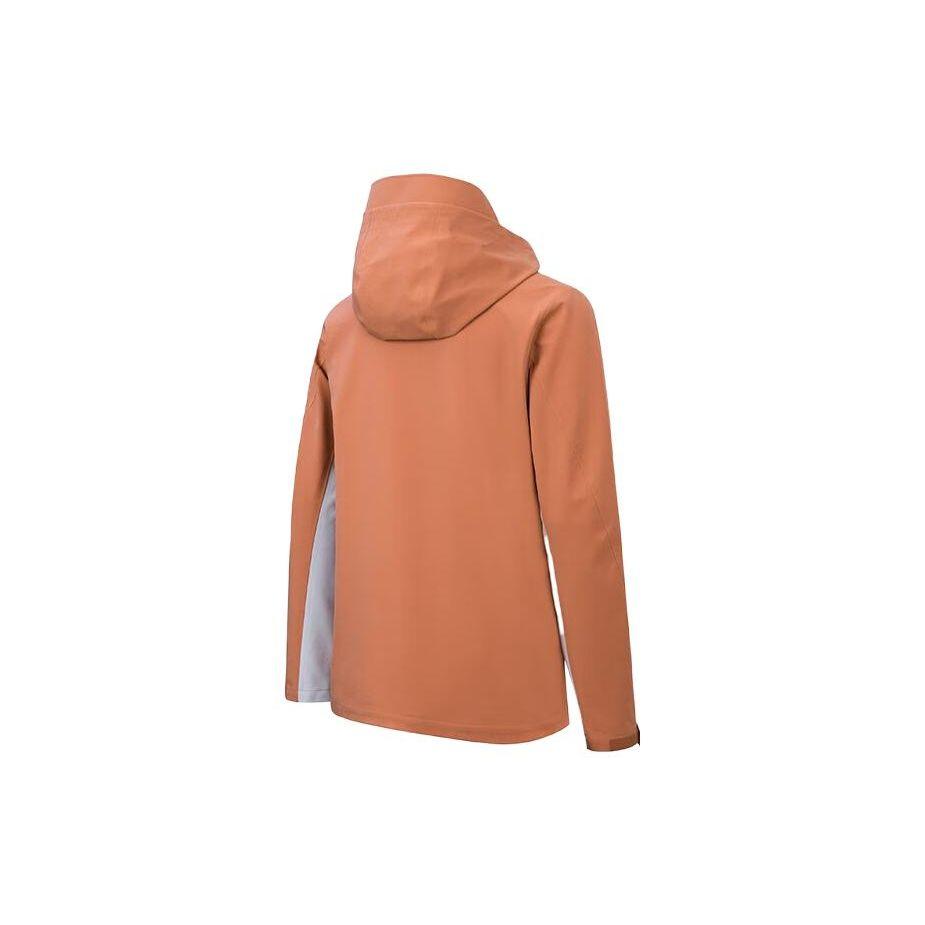 Anta Training Series Color Block Water Shell Zipper Hooded Long Sleeve Jacket Women Jacket Sunset-Orange 962337602-2