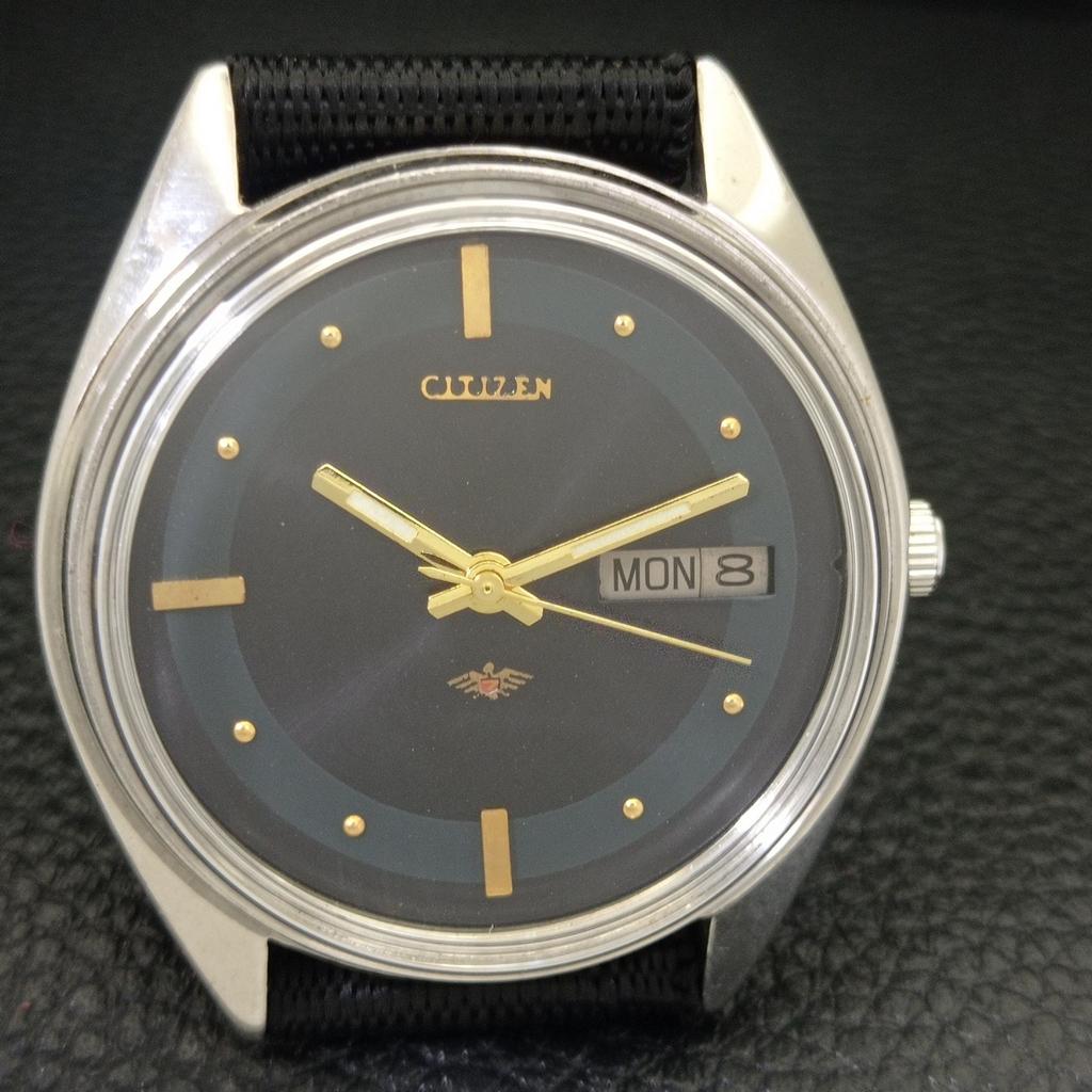 Citizen AUTOMATIC 8200 VINTAGE JAPAN MENS BLACK COLOR DIAL WATCH A702759-1 R210-a702759