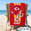 1PC Custom Name Beach Towel Kansas City Fan Gear Beach Towel, Suitable for Camping, Travel, Beach Accessories, Super Absorbent, Family Gift