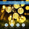 LED Solar Waterproof Crystal Ball String Lights for Outdoor Patio and Camping Decor