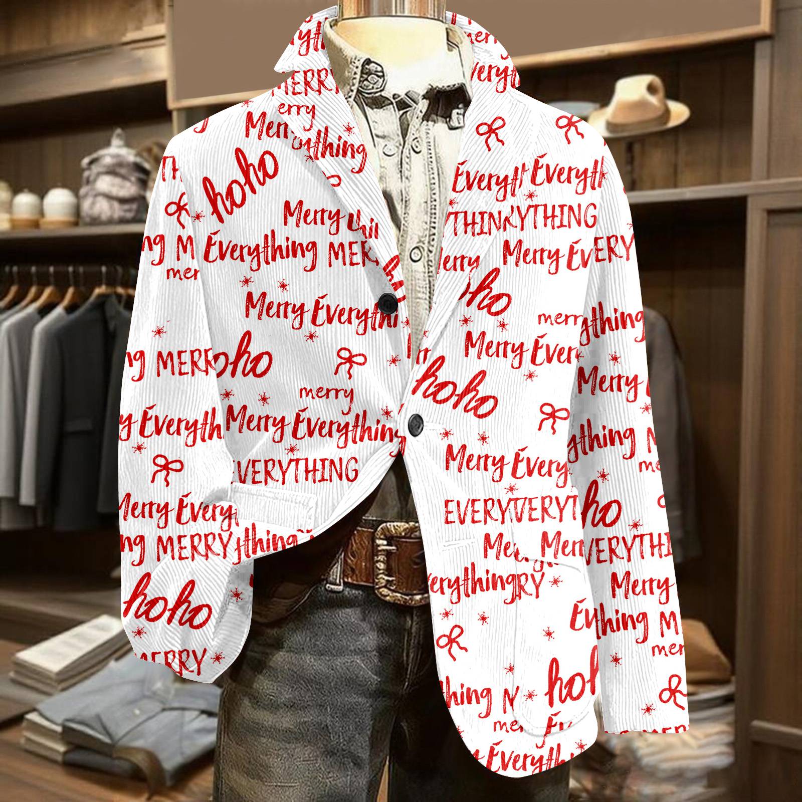 

Men s Ugly Christmas Corduroy Warm Pocket Suit Jacket Cardigan Men s Casual Suit XL