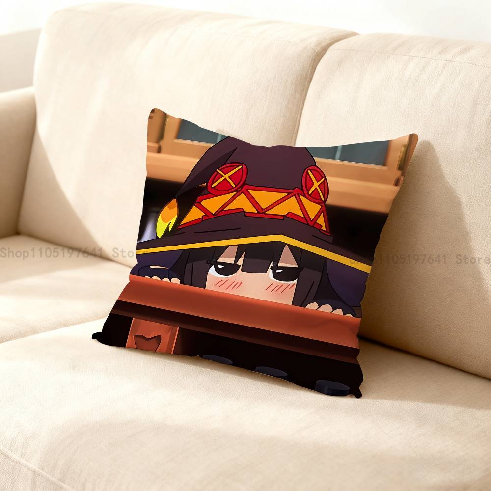 Megumin Anime K-KonoSubaS Kuddfodral Kuddeöverdrag Heminredning Födelsedagspresent Kuddfodral
