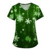 Women's Printing Uniform Work Uniform V-neck Pockets Basic Short Sleeve Pullover Top