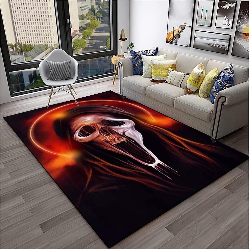 Horror Movie Scream Saw Halloween Cartoon Carpet Rug for Home Living Room Bedroom Sofa Doormat Decor,Area Rug Non-slip Floor Mat