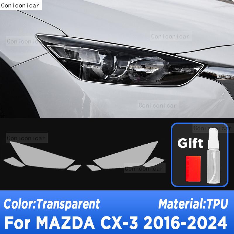 Autoscheinwerfer-Schutz Transparente Kratzfeste Schutzfolie TPU-Aufkleber für MAZDA CX-3 2016-2024 Zubehör