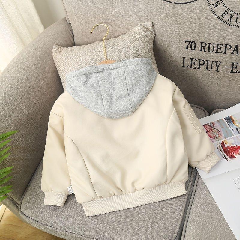 Vinter Høst Gutter Bomull Tykket skinnjakke Tykk Varm bomull Barn Frakk Vanntett Glidelås Hette Barn Yttertøy Klær