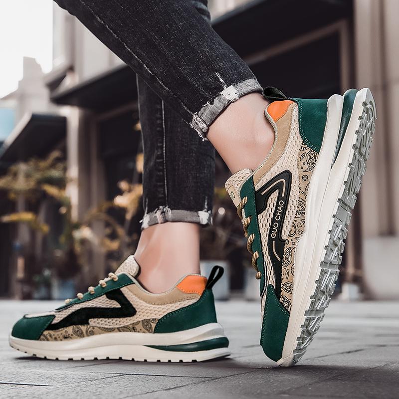 Men’s Sports Basketball Shoes Street Style Running Sneakers Students Over Sized Breathable Mesh Shoes Low Top