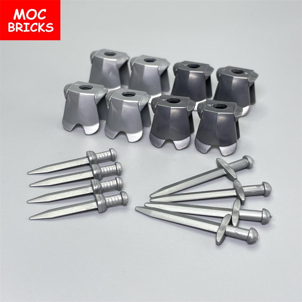 Non-Toxic Moc Bricks Medieval Knights Statues Rome Armour Sword Soldiers Weapons Helmet Action Figure Army Building Blocks Diy Dolls Toys