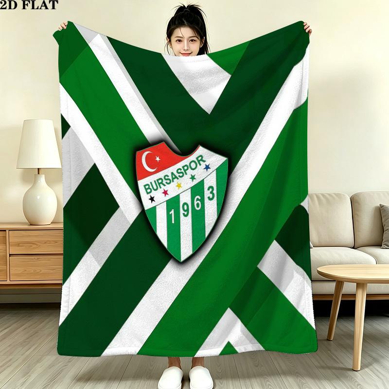 Bursaspor Flannel Blanket, High quality Comfortable for All Seasons, Home Decor, Warmth and Comfort