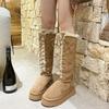 Winter Platform Boots Knee-High Was High Simple Boots Fashion Motorcycle Boots Causal Plush Fluffy Anti-cold  Shoe Botas Mujers