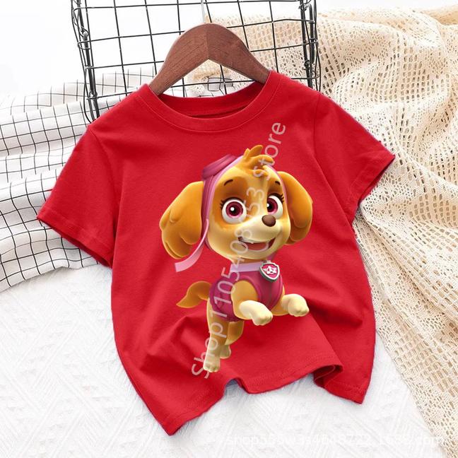 Cute Boys Girls Casuals Tops Summer Birthday Clothing Gift Hots Paw Patrol Kids Tshirts Kawaii Cartoon Character Printed Shirts
