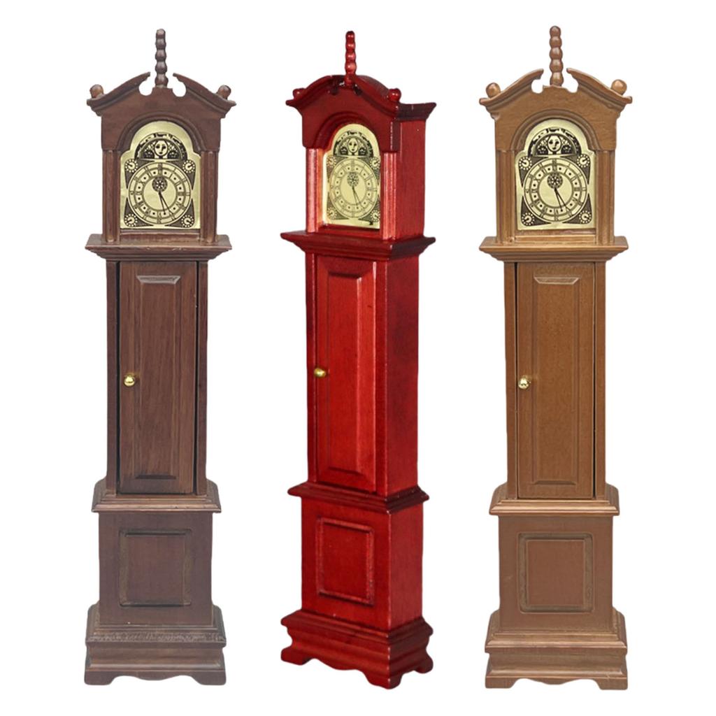 Realistic Miniature Grandfather Clock Dollhouses Decors Vintage Design for Nostalgic Collectors and Home Decoration