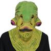 Halloweenská strašidelná maska zelené ryby s drápy pro cosplay a kostýmové večírky