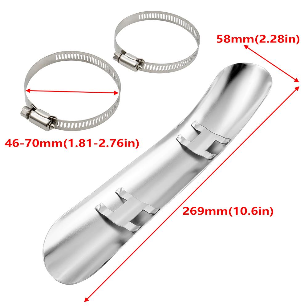 Chrom Motorrad Gebogenes Auspuffrohr Hitzeschutz Abdeckung für Honda Shadow 1100 Sabre 2000-2007 VTX1300 2002-2009 VTX1800 02-2008