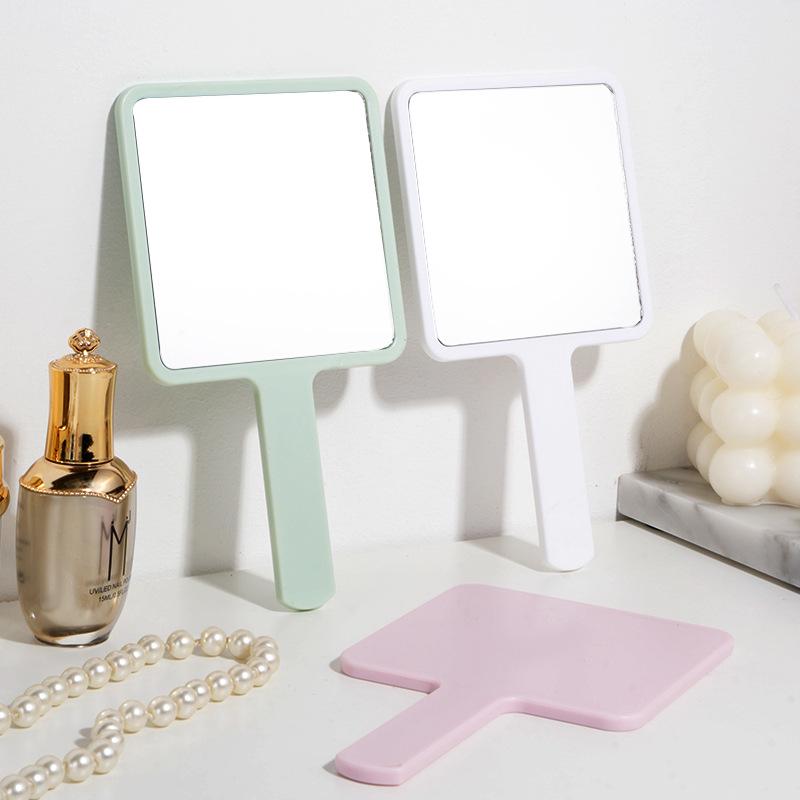 Portable High-Definition Handheld Cosmetic Mirror - Customizable Plastic Makeup Mirror Gift