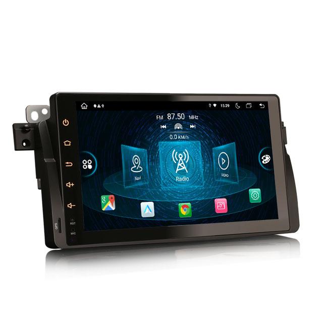 Erisin ES8996B 9" HD IPS Android 11.0 Car Stereo GPS Dashboard with CarPlay BT 4G WiFi Built-in DVR for BMW E46