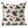 45*45Cm Merry Christmas Cushion Cover Birds Garland Pillowcase Single Sided Print Polyester Sofa Pillow Case For Home Xmas Decor