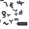 1.5cm Black Artistic Script Embroidered Letters Iron-On Patches - Set of 26