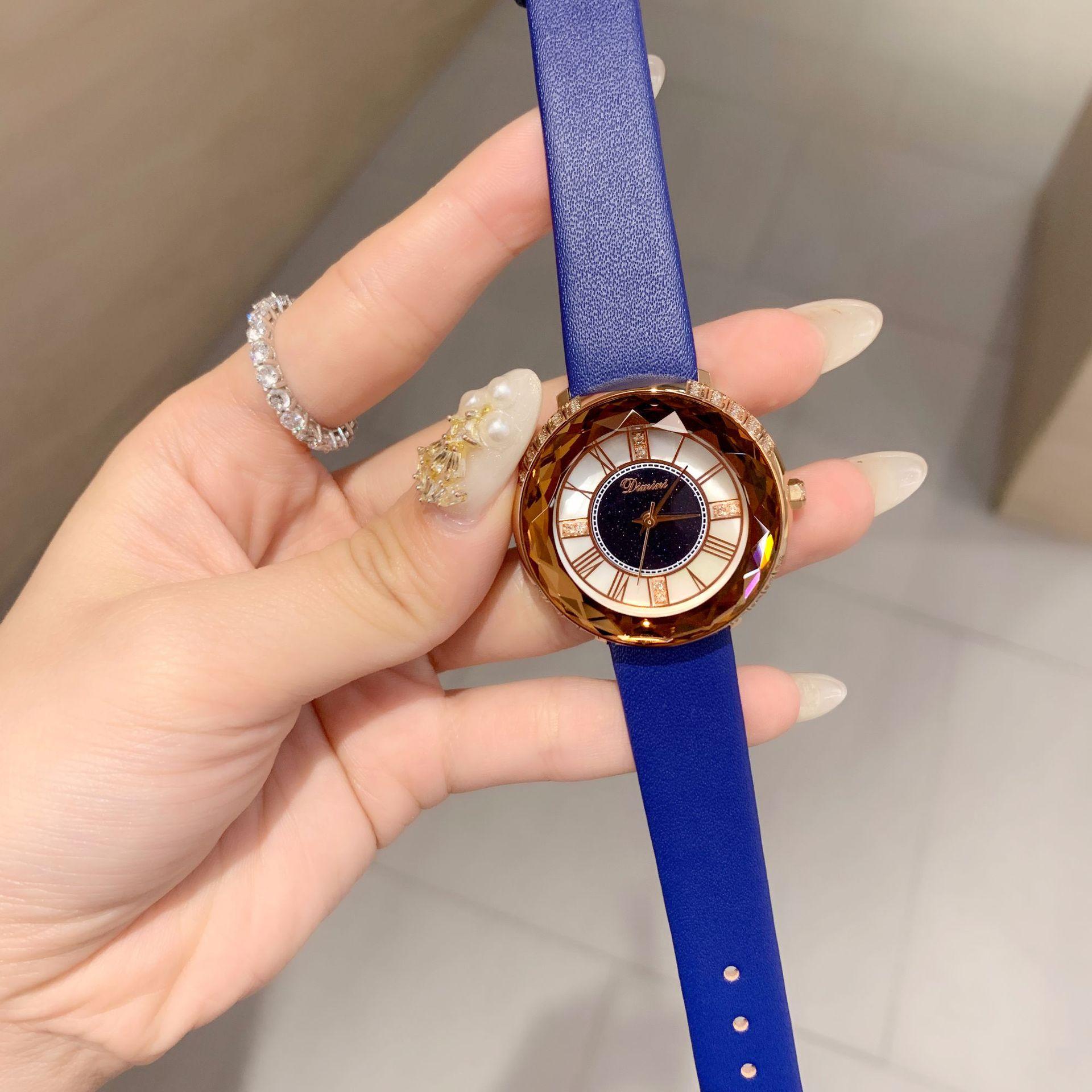 

Часы Ins Style Водонепроницаемые Модные Новые Кожаные Ремни Модные Звездное Небо Часы для Женщин