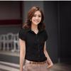 Women's Shirts Summer Short-sleeved Professional Wear Korean Version of The Ruffled Slim Cotton Shirt White Shirt High-end Commuter
