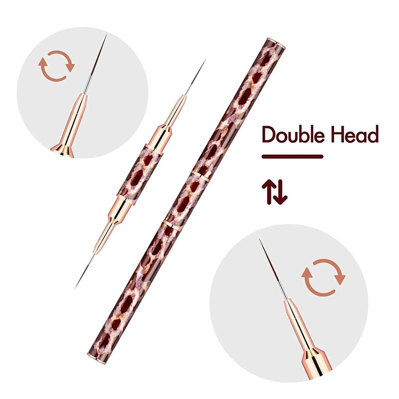 14 Sizes Nail Art Brush Metal Handle Nail Liner Brush Stripe Pattern Painting Brush Acrylic UV Gel Extension Drawing Carving Pen