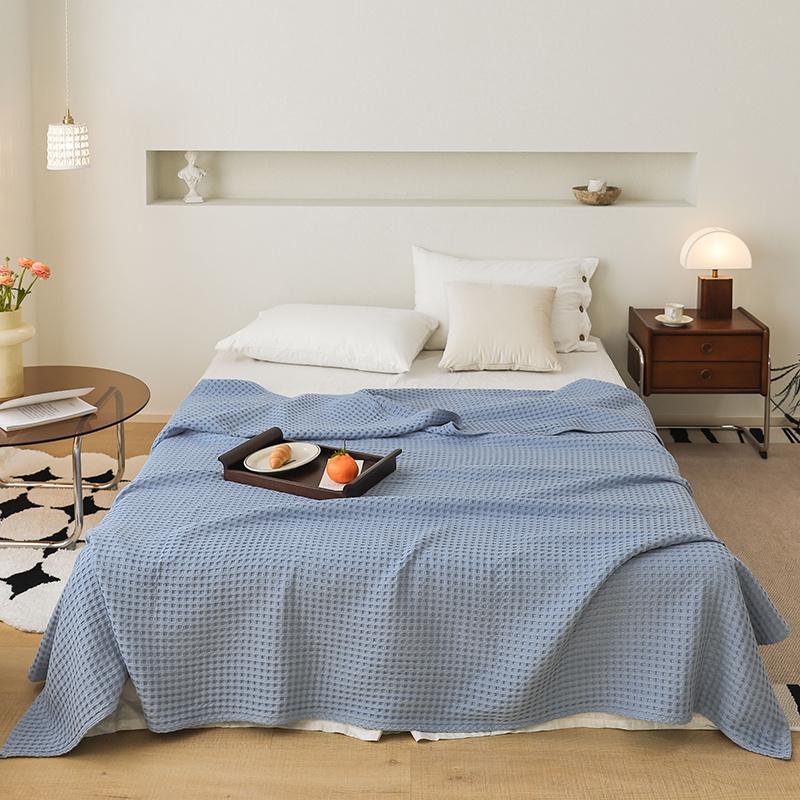 Summer 3D Waffle Plaid Pure Cotton Bed Blanket Throw Thin Quilt Knitted Bedspread Home Hotel Coverlets Sofa Cover Throw Blankets