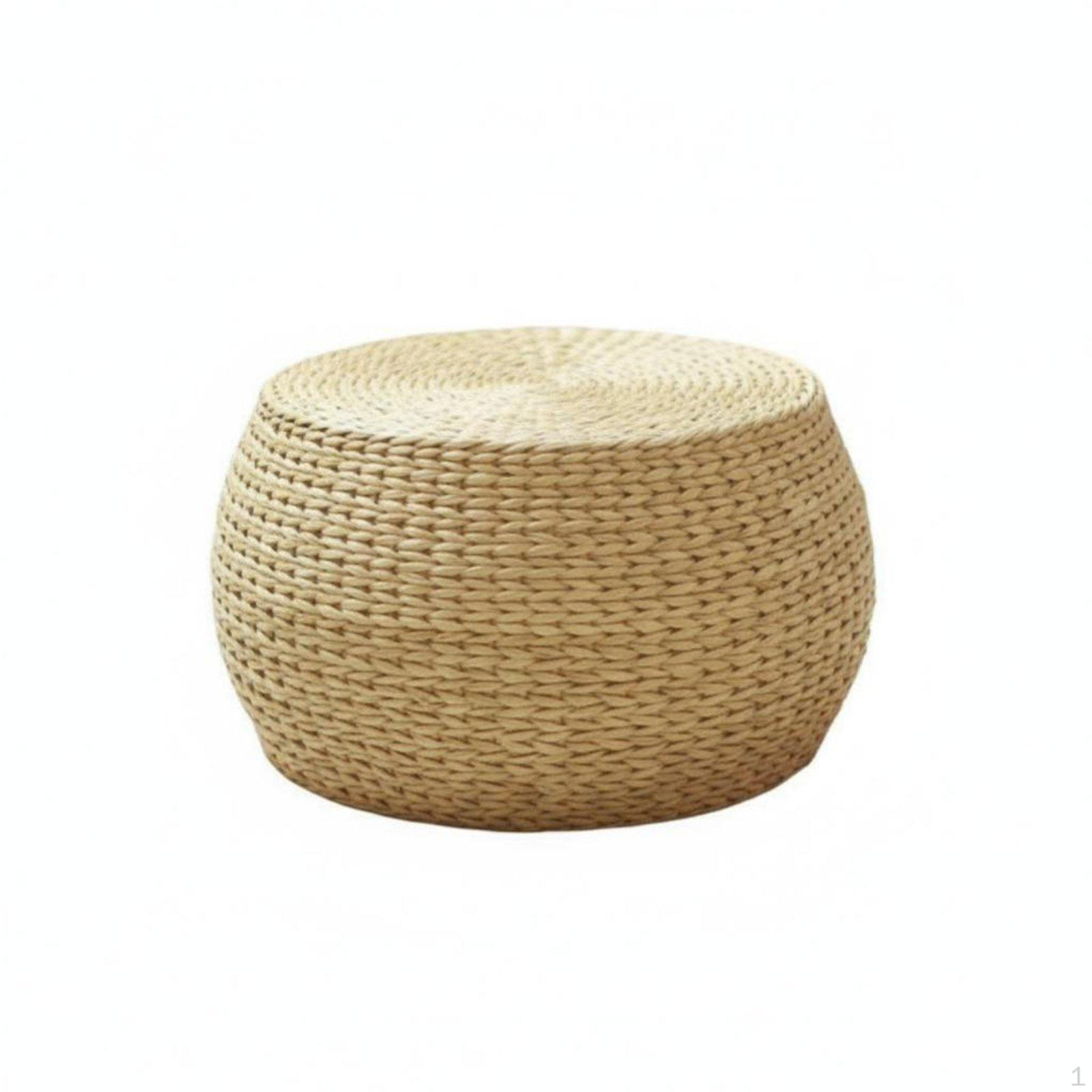 Round Braided Multifunctional Pouffe Low Seat