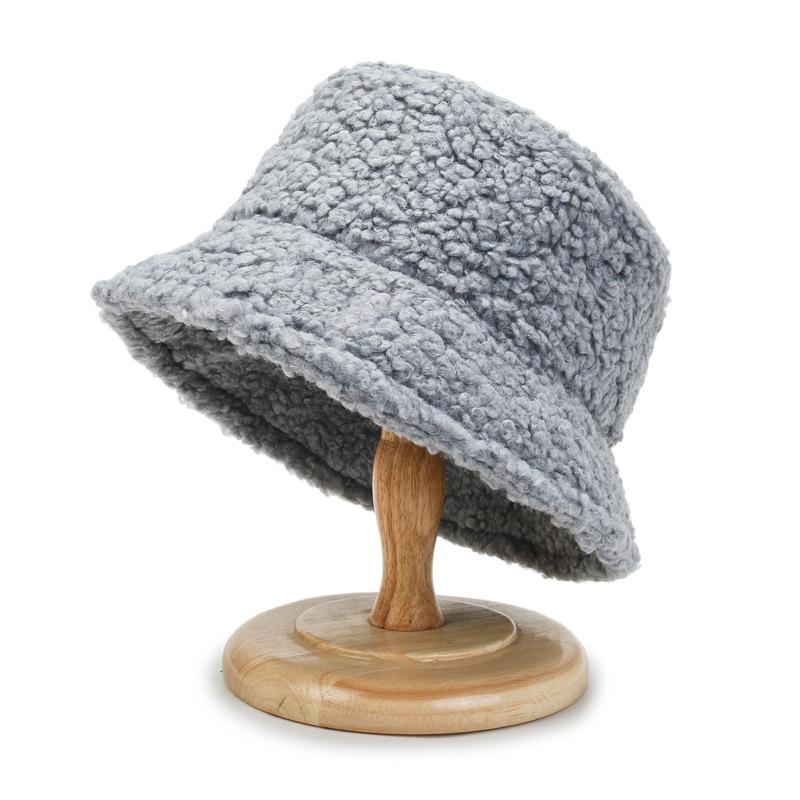 Autumn and Winter Hat Women's Light Board Trendy Lamb Wool Japanese Fisherman Hat Fashionable Light Board Short Basin Hat