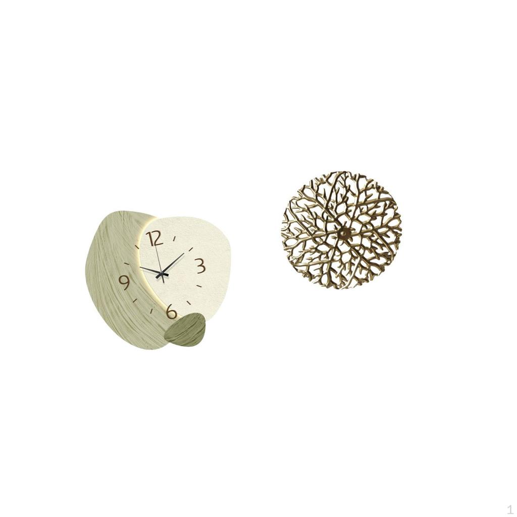 Silent Cartoon Wall Clock Sculpture Rustic Scenic Decorative Hanging Pendants for Kitchen Office