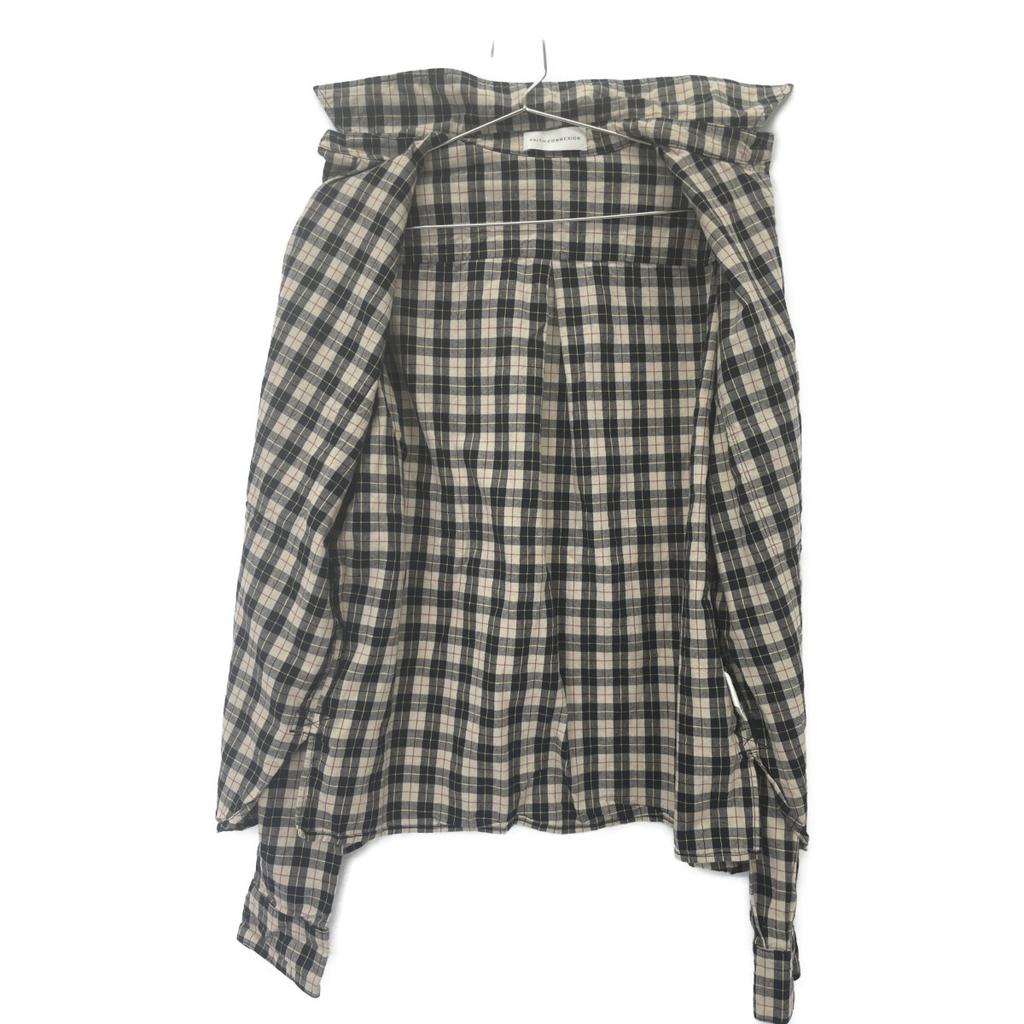 Faith Connexion X1820TSB227 Beige Cotton Check Shirt tops S Black x beigeUsed