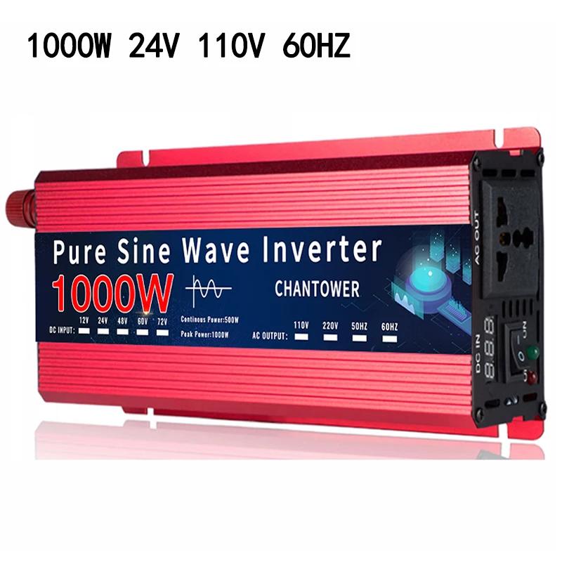 

Инвертор 12v/24v в 110v/220v Чистый синусоидальный инвертор 12v 220v 1000W 1600W DC в AC Портативный автоматический преобразователь Автомобильный инвертор Solor