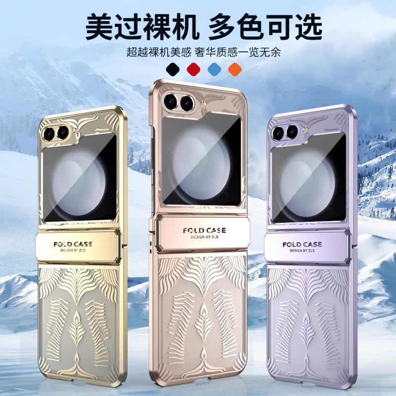 Flip 7 FE 6 Fold Phone Case Luxury Plating Clear Hinge Shockproof Cover