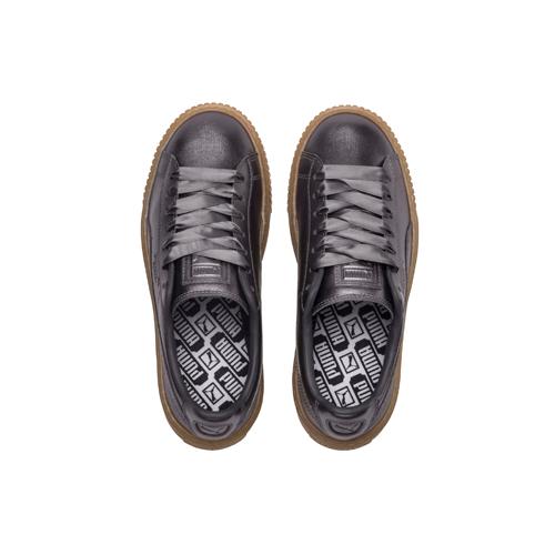 PUMA Basket Platform Luxe Silver Womens 366687-01