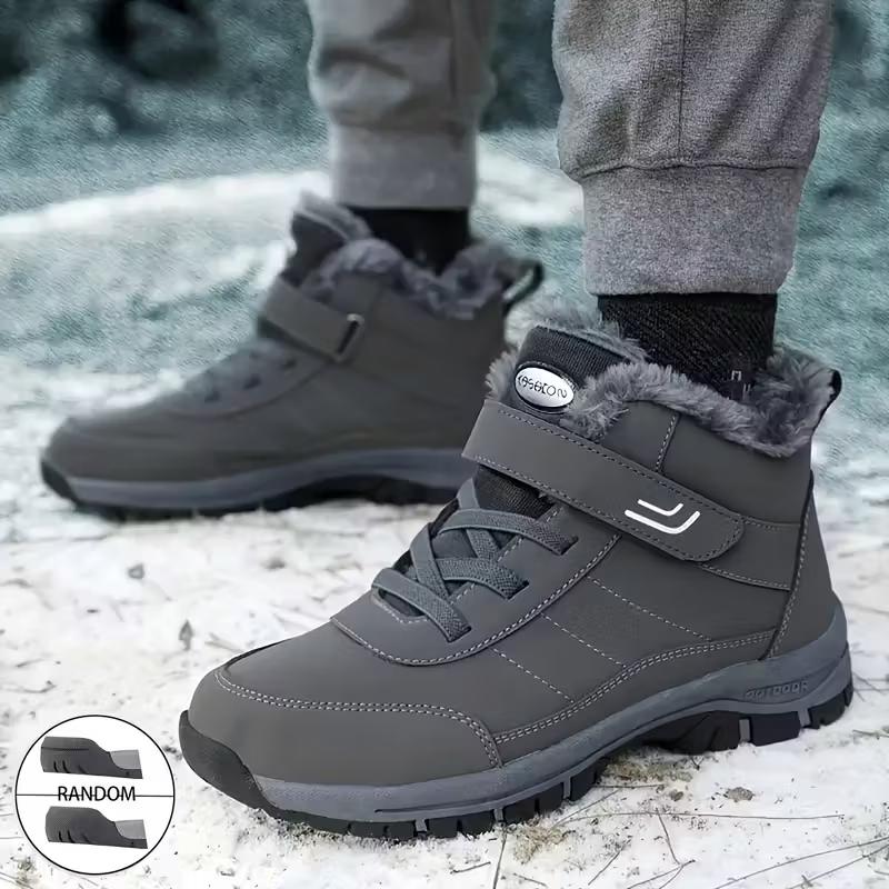 Winter Fleece Men's Shoes, High-top Outdoor Thick-soled Casual Sports Shoes, Winter Warm Men's Cotton Shoes, New Snow Boots