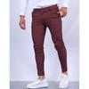 European and American New Men's Solid Color Texture Casual Small Foot Dress Pants Slim Cone Four Seasons Explosion