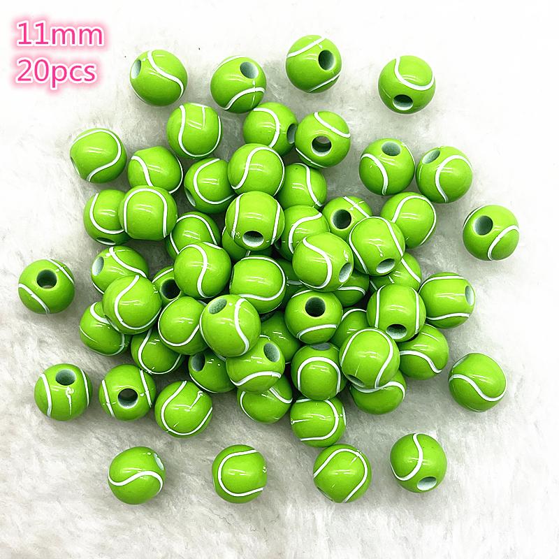 10-20Pcs Sport Rugby Tennis Basketball Football Volleyball Beads Spacer Acrylic Beads For Jewelry Making DIY Bracelet Necklace