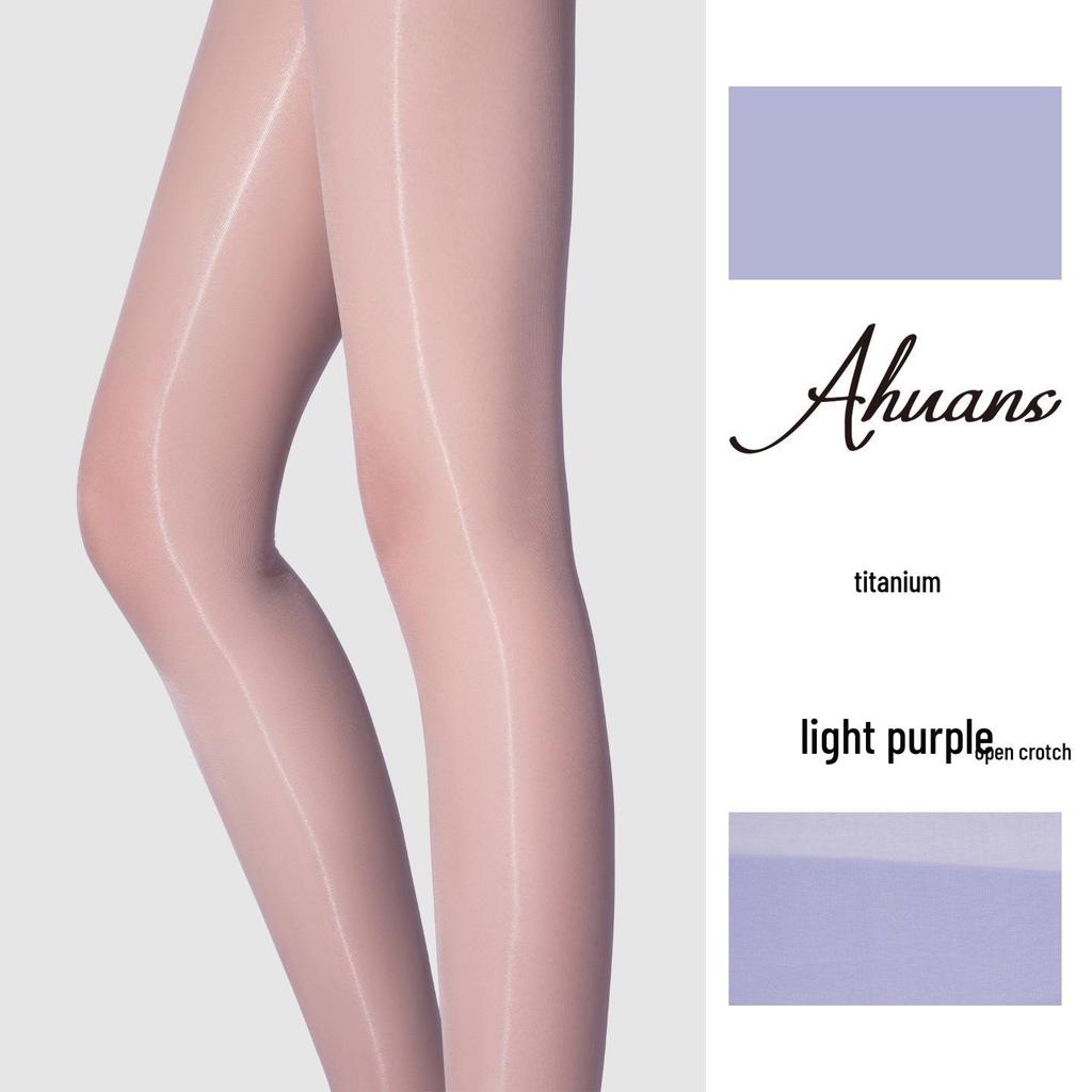 Love Fantasy 'Titanium' Ultra-dünne nahtlose Strumpfhose: Transparente, ölig glänzende Aurora-Strümpfe, tailliert, sexy schwarzes Design.